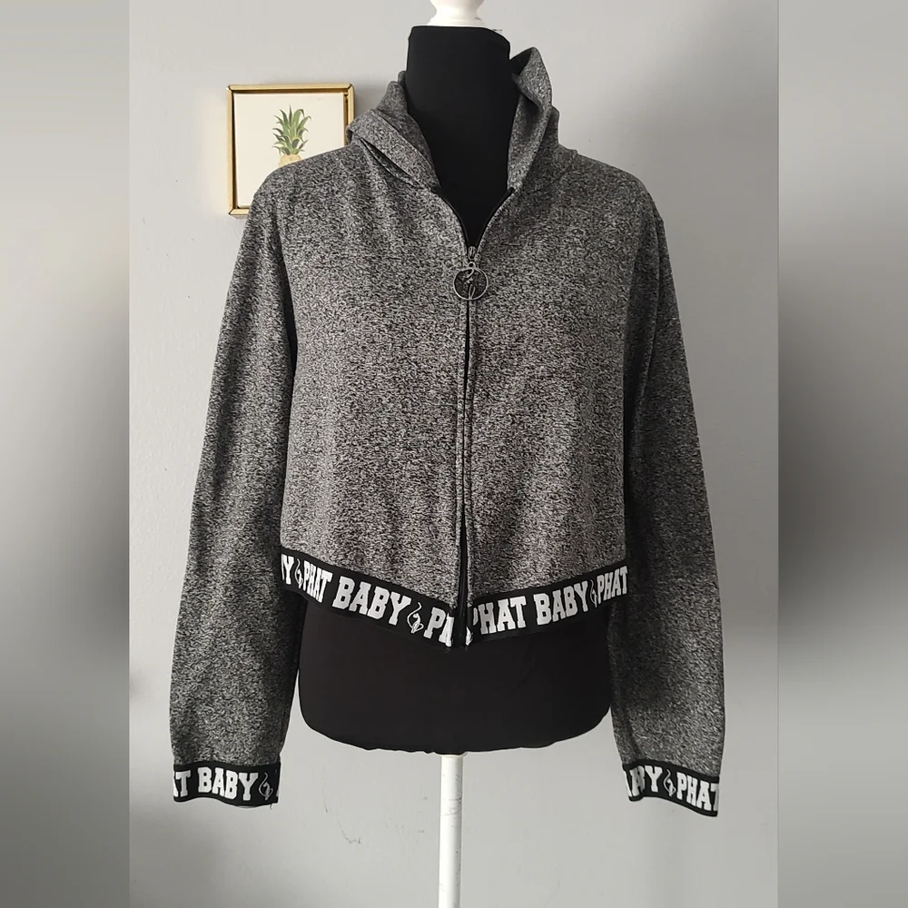 Jacket Hoodie Baby Phat Crop Girls Size 3X Hoodie Good Condition Gray Zipper